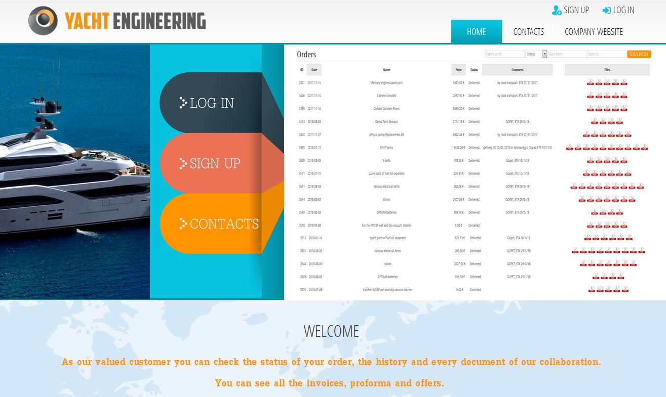 WELCOME [customers.yacht-engineering.com]